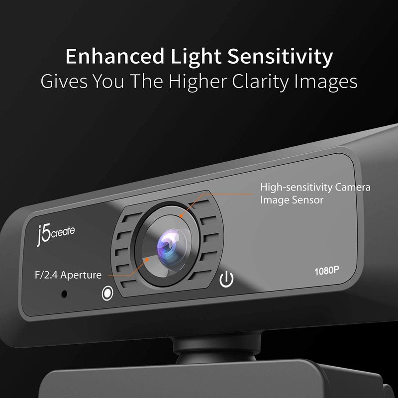 j5create كاميرا ويب USB للبث من j5create - 1080P HD مع دوران 360 درجة، ميكروفون عالي الدقة، توصيل وتشغيل للكمبيوتر/ماك/لابتوب/سطح المكتب/سكايب/يوتيوب/زوم/فايس تايم، مناسبة للمؤتمرات/المكالمات (JVCU100) - Image 3